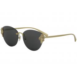 Versace Women's VE2196B VE/2196/B Fashion Cat Eye Sunglasses - Tribute Gold/Grey   1428/87 - Lens 58 Bridge 15 B 47.8 ED 64.3 Temple 140mm