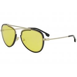 Versace Men's VE2193 VE/2193 Fashion Pilot Sunglasses - Pale Gold Black/Yellow   1252/85 - Lens 56 Bridge 18 B 48.5 ED 62.9 Temple 140mm