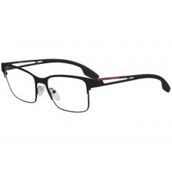 Prada Linea Rossa Men's Eyeglasses VPS55I VPS/55I Full Rim Optical Frame - Black Rubber   DG0/1O1 - Lens 55 Bridge 18 B 39.8 ED 60.3 Temple 145mm