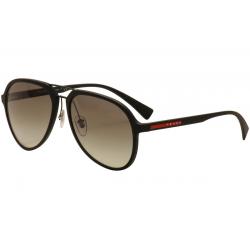 Prada Sport Men's SPS05R SP/S05R Fashion Aviator Sunglasses - Black - Lens 58 Bridge 17 Temple 135mm