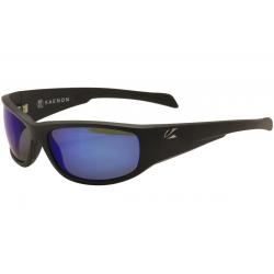 Kaenon Men's Capitola 042 Polarized Wrap Fashion Sunglasses - Matte Black/SR 91 Blue Polarized Mirror   C120  - Lens 64 Bridge 18 Temple 14