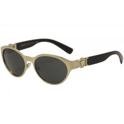 Versace Women's VE2179 VE/2179 Fashion Sunglasses - Brushed Pale Gold/Grey  133987 - Lens 55 Bridge 17 Temple 140mm