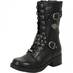 Harley Davidson Women's Merrion Studded Boots Shoes - Black - 6 B(M) US