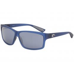 Costa Del Mar Men's Cut Polarized Sunglasses - Matte Atlantic Blue/Polarized Grey Silver Mirror - Lens 61 Bridge 12 Temple 130mm