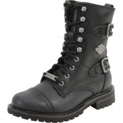 Harley Davidson Women's Balsa Cap Toe Boots Shoes D83853 - Black - 6.5 B(M) US
