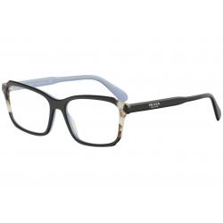 Prada Women's Eyeglasses VPR01V VPR/01/V Full Rim Optical Frame - Black/Azure/Spotted Brown   KHR/1O1 - Lens 55 Bridge 16 B 38 ED 59.9 Temple 140mm