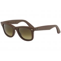 Ray Ban 2140QM 2140/QM RayBan Wayfarer Leather Sunglasses - Brown Genuine Leather/Brown Gradient   1169/85 - Lens 50 Bridge 22 Temple 150mm