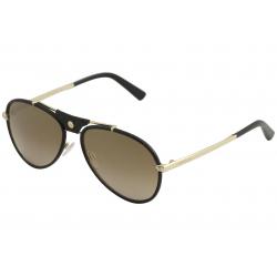 Roberto Cavalli Women's Cerreto 1042 Fashion Pilot Sunglasses - Rose Gold Black Leather/Brown Mirror   28G - Lens 59 Bridge 15 Temple 140mm