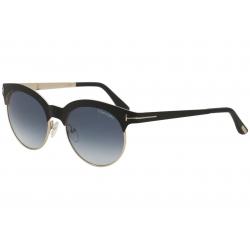 Tom Ford Women's Angela TF438 TF/438 Fashion Round Sunglasses - Black - Lens 53 Bridge 18 Temple 135mm