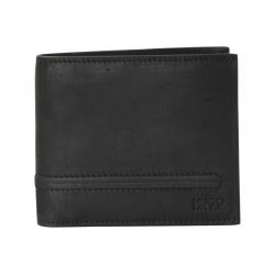 Hugo Boss Men's Highway 8 Credit Card Genuine Leather Bi Fold Wallet - Black