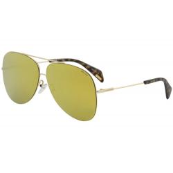 Police Men's Goldeneye 3 SPL406 SPL/406 Fashion Pilot Sunglasses - Shiny Rose Gold/Grey Yellow Mirror   300G - Lens 62 Bridge 11 Temple 135mm