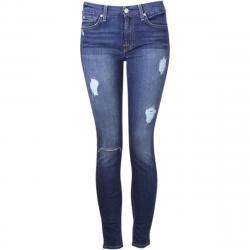 7 For All Mankind Women's The Ankle Skinny With Destroy (B)Air Denim Jeans - Blue - 24 (00)