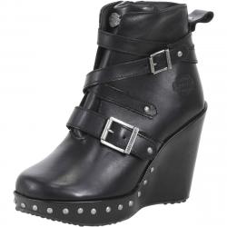 Harley Davidson Women's Linley Wedge Heel Ankle Boots Shoes - Black - 9.5 B(M) US