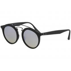 Ray Ban Gatsby I RB4256 RB/4256 RayBan Fashion Round Sunglasses - Matte Black/Brown Grad Silver Mirror   6253/B8 - Lens 46 Bridge 20 B 45.0 ED 48.2 Temple 145