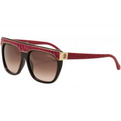 Roberto Cavalli Women's Albireo 800S 800/S Fashion Sunglasses - Black Burgundy Gold/Brown Gradient  05T - Lens 60 Bridge 15 Temple 135mm
