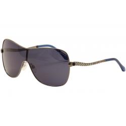 Roberto Cavalli Women's Agena 793S 793/S Fashion Shield Sunglasses - Silver/Blue/Blue Grey   09B - Lens 00 Bridge 00 Temple 125mm