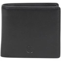 Giorgio Armani Men's Genuine Leather Bi Fold Wallet - Black