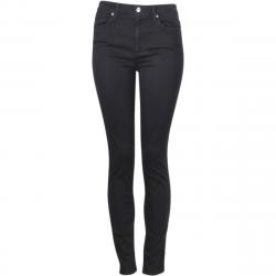7 For All Mankind Women's (B)Air Denim The High Waist Skinny Full Length Jeans - Black - 26 (1/2)