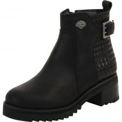 Harley Davidson Women's Kelso Textured Ankle Boots Shoes - Black - 7.5 D(M) US