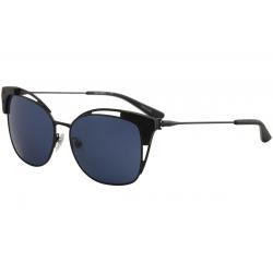 Tory Burch Women's TY6049 TY/6049 Fashion Square Sunglasses - Matte Black/Navy Solid   307680 - Lens 56 Bridge 15 Temple 140mm