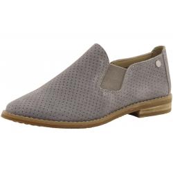 Hush Puppies Women's Analise Clever Perforated Suede Loafers Shoes - Frost Grey Suede Perf - 8 B(M) US