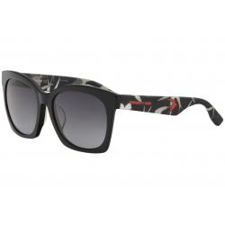 McQ Women's MQ0017SA MQ/0017/SA 001 Black/Multi Fashion Oval Sunglasses 56mm - Black - Lens 56 Bridge 18 Temple 140mm