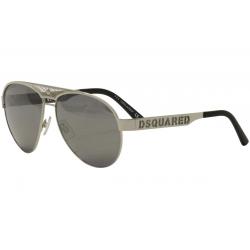 Dsquared2 Men's DQ0138 DQ/0138 Round Sunglasses - Gunmetal Black/Grey Silver Mirror   20C - Lens 59 Bridge 13 Temple 140mm