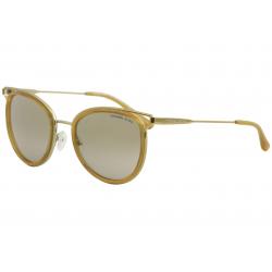 Michael Kors Women's Havana MK1025 MK/1025 Fashion Round Sunglasses - Gold Honey/Grey Gradient Bronze Mirror   12037L - Lens 52 Bridge 20 Temple 140mm