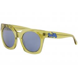 Coach Women's HC8250 HC/8250 Fashion Round Sunglasses - Transparent Yellow/Blue   55241U - Lens 51 Bridge 23 B 48.9 ED 52.5 Temple 140mm