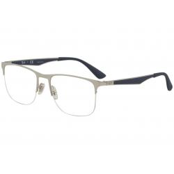 Ray Ban Men's Eyeglasses RX6362 RX/6362 RayBan Half Rim Optical Frame - Silver - Lens 55 Bridge 19 B 40.5 ED 59.9 Temple 145mm
