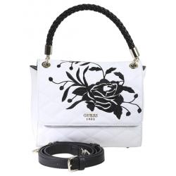Guess Women's Heather Embroidered Flap Satchel Handbag - White