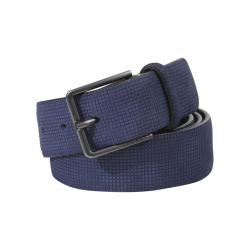 Hugo Boss Men's Theres Embossed Genuine Nubuck Leather Belt - Dark Blue - 34