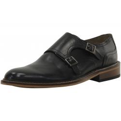 Giorgio Brutini Men's Rogue Leather Double Monk Strap Loafers Shoes - Black - 10.5 D(M) US