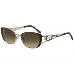 Diva Women's 4193 Fashion Rectangle Sunglasses - Gold - Lens 56 Bridge 17 Temple 130mm