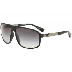 Emporio Armani Men's EA4029 EA/4029 Square Sunglasses - Black Rubber Gunmetal/Gray Gradient   5063/8G  - Lens 64 Bridge 13 Temple 130mm