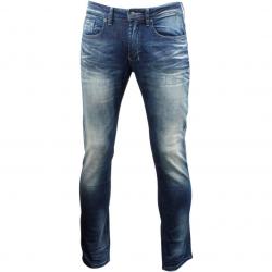 Buffalo By David Bitton Men's Ash X Skinny Stretch Jeans - Whiskered & Sandblasted Indigo - 36x32