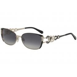 Diva Women's 4192 Fashion Rectangle Sunglasses - Black Gold/Grey Gradient   02 - Lens 56 Bridge 16 Temple 125mm
