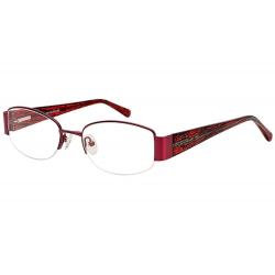 Bocci Women's Eyeglasses 356 Half Rim Optical Frame - Burgundy   03 - Lens 51 Bridge 18 Temple 140mm
