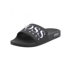 Hugo Boss Men's Solar Slides Sandals Shoes - Black/Grey - 8 D(M) US