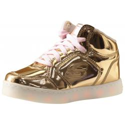 Skechers Little/Big Girl's Energy Lights Dance N Dazzle Light Up Sneakers Shoes - Gold - 5 M US Big Kid