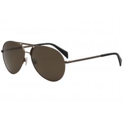 Diesel Men's DL0163 DL/0163 Fashion Pilot Sunglasses - Satin Bronze Black/Brown   37E - Lens 59 Bridge 14 Temple 145mm