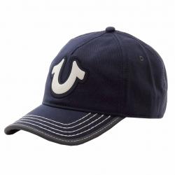 True Religion Men's Horseshoe Adjustable Baseball Hat (One Size Fits Most) - Blue