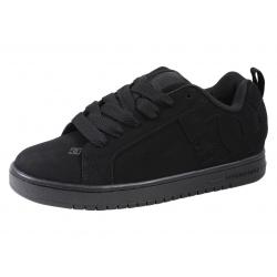 DC Men's Court Graffik Skateboarding Sneakers Shoes - Black/Black/Black Leather - 9 D(M) US