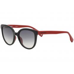 Converse Women's SCO046 SCO/046 0Z42 Black Fashion Oval Sunglasses 53mm - Black Red/Grey Gradient   0Z42 - Lens 53 Bridge 20 Temple 140mm