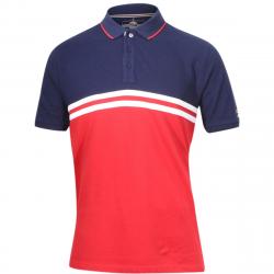 Fila Men's Dominico Short Sleeve Cotton Polo Shirt - Chinese Red/Navy/White - X Large