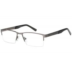 Bocci Men's Eyeglasses 373 Half Rim Optical Frame - Gunmetal   05 - Lens 52 Bridge 15 Temple 145mm