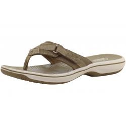 Clarks Women's Breeze Sea Flip Flop Sandals Shoes - Beige - 7 B(M) US