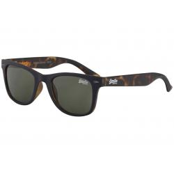 Superdry Men's SDS Rookie Fashion Rectangle Sunglasses - Navy Tortoise/Green   106 - Lens 52 Bridge 22 Temple 143mm