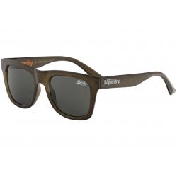 Superdry Men's SDS Byronville Fashion Square Sunglasses - Glossy Olive/Grey   109 - Lens 53 Bridge 21 Temple 148mm
