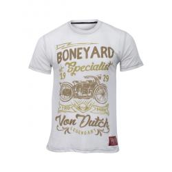 Von Dutch Men's Boneyard Crew Neck Short Sleeve T Shirt - Beige - Medium